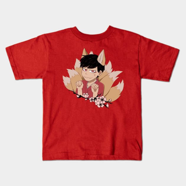 Kitsune!Osomatsu (dark) Kids T-Shirt by mikazure